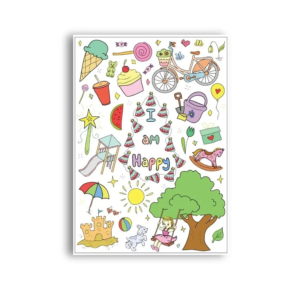 Girls Travel Activity Set - Affirmation Coloring Book, Pencils & Drawstring Bag